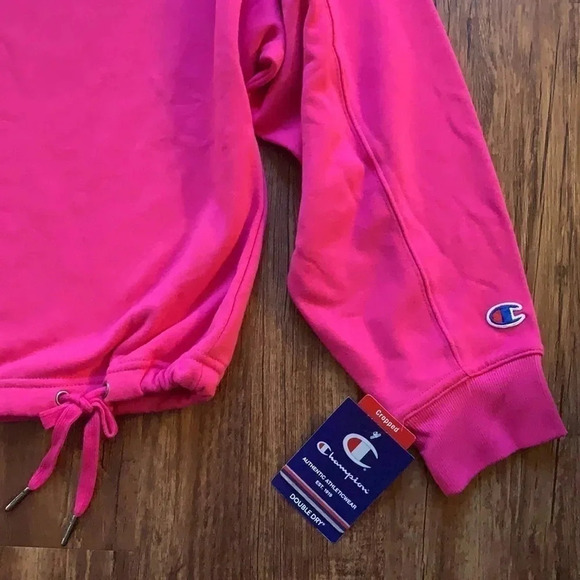 Champion Cropped Sweatshirt French Terry Top Pink - Picture 7 of 10